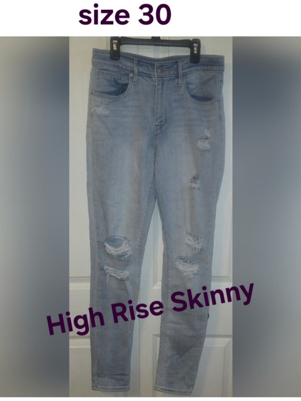 Levi's 721 Women's size 30 Blue Jeans High Rise Skinny Jean Light Wash